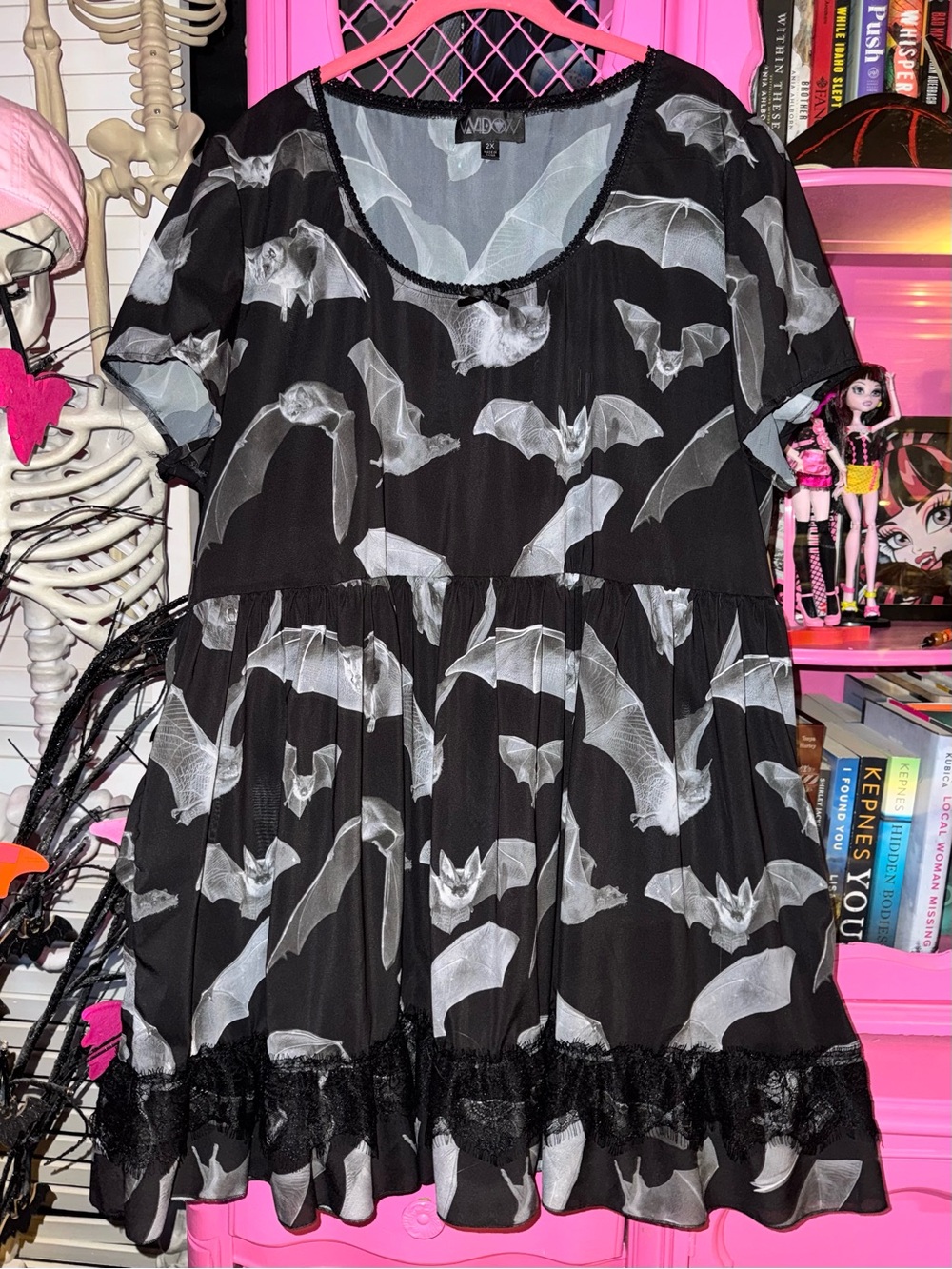 Dolls Kill Widow Deadly Echo Chiffon Babydoll dress size 2x